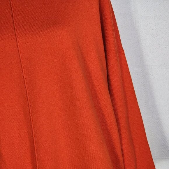 Chico's Orange Center Seam LS Nylon Rayon Poly Cashmere Sweater Sz Chico 2 US L - Picture 6 of 16